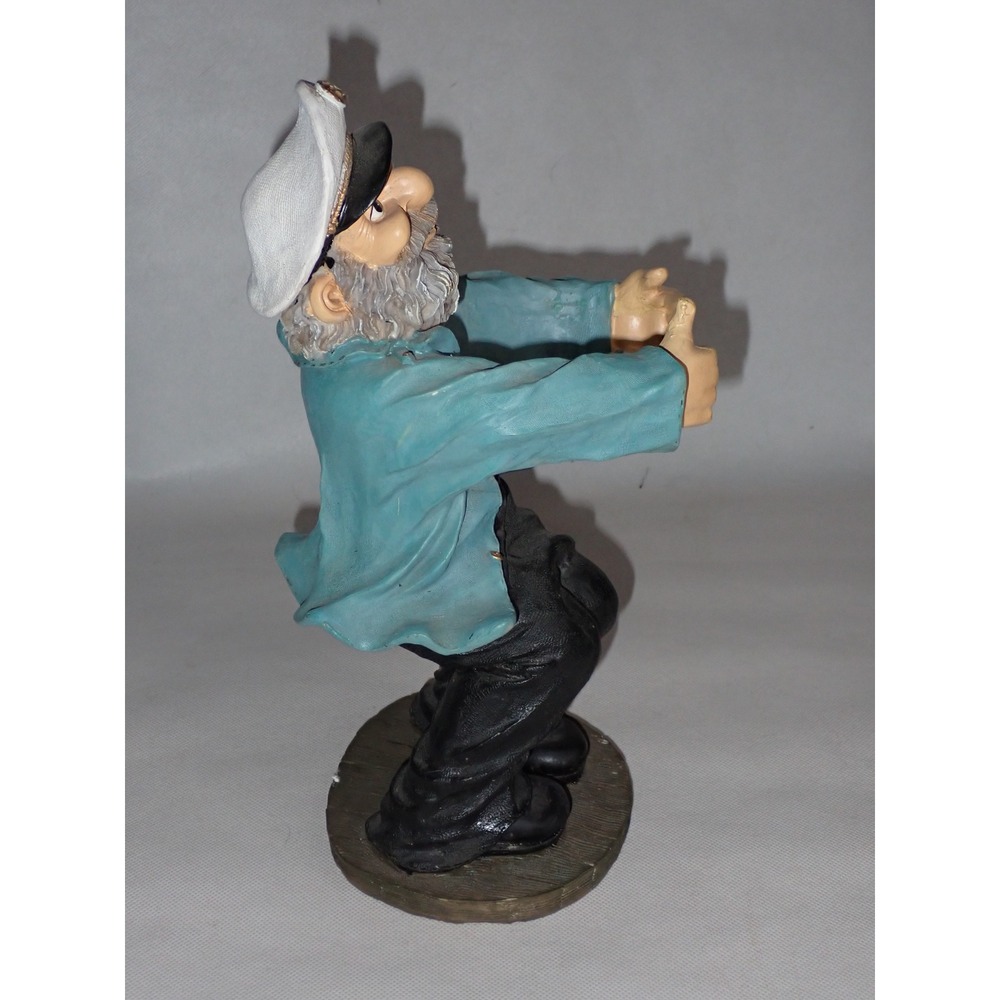 Vintage Nautical Sea Captain Fisherman Sailor Wine Bottle Holder Figurine - Picture 2 of 6
